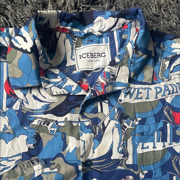 Iceberg Blue and Red 2 Piece set shirt and shorts size XL - Picture 4 of 15